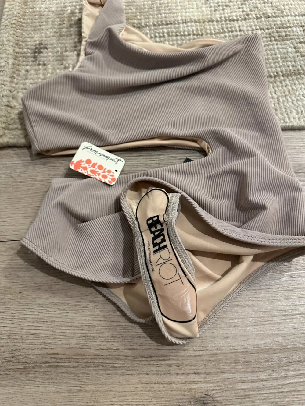 BEACH RIOT Anthropologie Celine One Piece in Taupe Size Small NWT